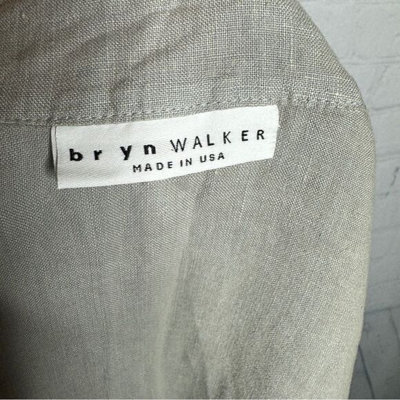 Bryn Walker khaki tan linen button maxi shirt dress size small - Picture 8 of 11